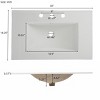 Modern Black 30 Inch Bathroom Vanity with Ceramic Sink, Tempered Glass Panel Doors and Interior Shelf, Rubber Wood Storage Cabinet-Maison Boucle - 3 of 4