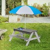 VYNXARIA Wooden Kids Picnic Table, Sand and Water Table with Umbrella, Activity Table for Outdoor Backyard Patio Play - 2 of 4