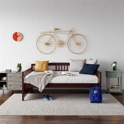 Espresso Pine Full Size Daybed with Slats and Headboard
