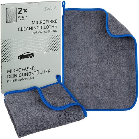 LIVAIA 16x 12 Microfiber cleaning cloth for cars, 2 pcs, Grey