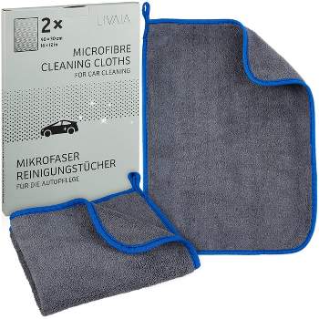 LIVAIA 16"x 12" Microfiber cleaning cloth for cars, 2 pcs, Grey
