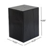 FONTOI End Table Square Column End Table Modern Rustic Accent Table with Textured Wood Look for Living Room Bedroom Patio, Black, 14.25"*14.25"*18" - 4 of 4