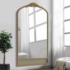 Lirago Arch Rattan Wood Mirror with Carved Design Vanity Mirror Decor Mirror 71*37 Brown - 2 of 4