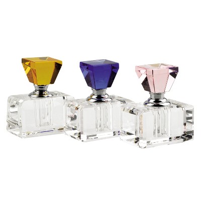 HomeRoots 3" Clear Crystal Decorative Bottle Tabletop Sculpture