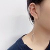 Asymmetric Threader Earrings: Black Punk Dangle Cuff for Men & Women | No Piercing Required - 2 of 3