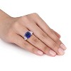 EVERLY JEWELRY | Sterling Silver 10 5/8 CT TGW Created Blue Sapphire Created White Sapphire Fashion Ring - 3 of 4