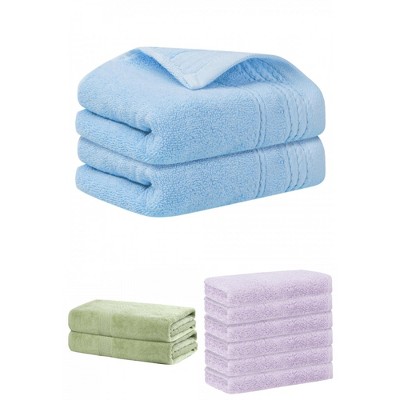 REGALWOVEN Striped Soft Absorbent Bathroom Cotton Towel Set 3 Pcs