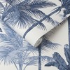 Jungle Cobalt Blue Leaves Tropical Paste the Wall Wallpaper - 3 of 4