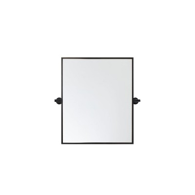 Elegant Lighting Rectangle pivot mirror 24x20 inch in black
