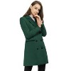 Allegra K Women's Elegant Notched Lapel Double Breasted Long Sleeve Winter Overcoat - 4 of 4