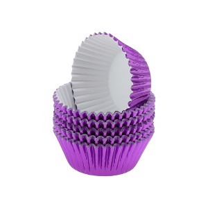 Unique Bargains Solid Color Disposable Baking Cups Aluminum Foil Greaseproof Paper 1.97"x1.18" 100 Pcs - 1 of 4