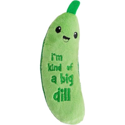 Catstages Crunchy Pickle Kicker Toy with Catnip and Dental Mesh, Pickle Shape, Plush and Crinkle Cat Toy for Kicking