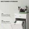 Yukimo Laundry Hamper Cabinet, Tilt-Out Basket & Drawer, White - 4 of 4