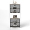 NicBex Bookcases for Living Room 5-Tier Corner Open Shelf Bookcase Storage Shelf with Metal Mesh Door for Home Office, Kitchen - 2 of 4