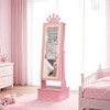 46" Princess Jewelry Armoire with LED Light & Mirror – 3-Drawer Storage Cabinet with Necklace Hooks & Earring Slots for Girls - 2 of 4