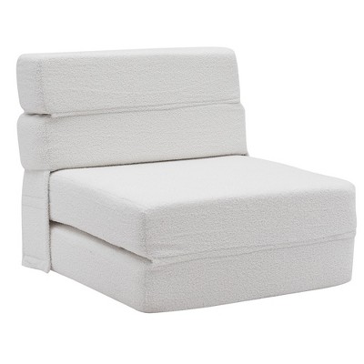 3-in-1 Convertible Folding Sleeper Chair Sofa Bed Lazy Couch with Pillow Fabric for Living Room