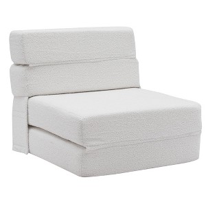 3-in-1 Convertible Folding Sleeper Chair Sofa Bed Lazy Couch with Pillow Fabric for Living Room - 1 of 4
