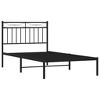 vidaXL Robust Metal Single Bed Frame with Headboard and Extra Storage - Black - 3 of 4