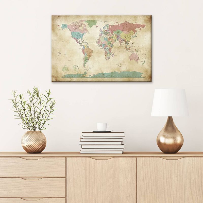 World Cities Map by Michael Tompsett Unframed Wall Canvas - iCanvas, 3 of 5
