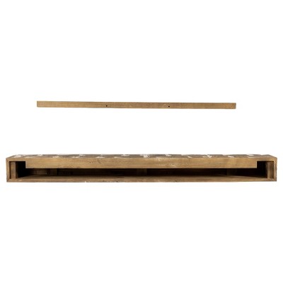 Bodie 48" Mocha Distressed Wood Fireplace Mantel Shelf