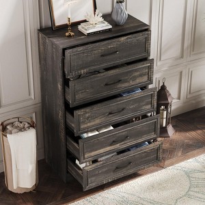 5 Drawer Tall Dresser with Charging Station, TV Stand, Chest of Drawers - 1 of 4