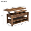Wooden Lift Top Coffee Table with Hidden Compartment Modern Rectangle Center Tables with Open Storage Shelf Lift Tabletop Dining Table - 2 of 4