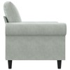 vidaXL Light Gray Sofa Chair - Modern Velvet Chair with Sturdy Metal Frame, Plush Foam Padding - Ideal for Living Room, Lounge, Office and Bedroom - 4 of 4