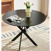 Cross Leg Modern Dining Table, with Round or Square Table Top, Pedestal Dining Table, End Table Leisure Coffee Table - 4 of 4