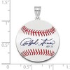 Black Bow Jewelry Sterling Silver Ralph Kiner Signature MD Enamel Baseball Pendant - 4 of 4