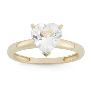 Designs By Gioelli 10K Yellow Gold Heart Gemstone Solitaire Ring - 1 of 3