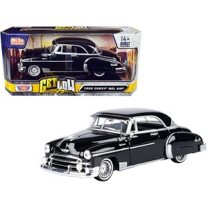 1950 Chevrolet Bel Air Lowrider Black "Get Low" Series 1/24 Diecast Model Car by Motormax - 1 of 3