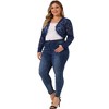 Agnes Orinda Women's Plus Size Long Sleeve Lace Sheer Shrug Open Front Crop Cardigans - 3 of 4