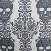 Kumasinova 20" Gothic Damask/Baroque Skull Throw Pillows,Black and White Cotton Linen Couch Pillows with Hidden Zipper,Decorative Pillows for Bed,Gray - 3 of 4