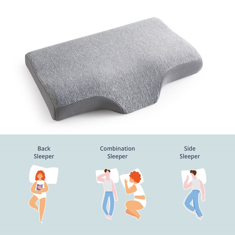 Peace Nest Cervical Memory Foam Contour Bed Pillows Set of 2, 4 of 9