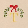 Linum Home Textiles Christmas MISTLETOE MONOGRAM - Embroidered Luxury 100% Turkish Cotton Hand Towels (Set of 2) - 3 of 3