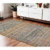 Orange Beige And Gray Oriental Hand Woven Area Rug With Fringe - 2 of 4