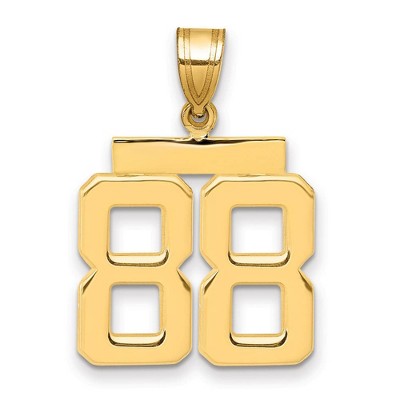 Black Bow Jewelry 14k Yellow Gold, Athletic Collection Medium Polished Number 88 Pendant