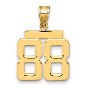 Black Bow Jewelry 14k Yellow Gold, Athletic Collection Medium Polished Number 88 Pendant - 1 of 4