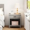Whizmax Nightstands, Modern Bedside End Tables, Night Stands with Drawer and Storage Shelf for Living Room Bedroom, Gray - 2 of 4