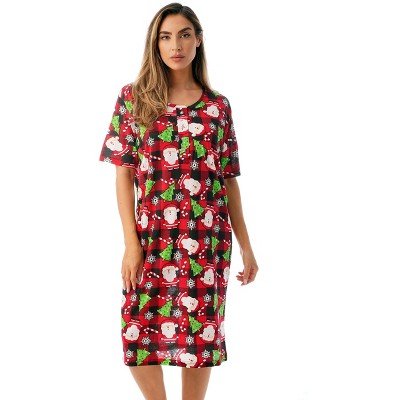 Just Love Womens Nightgown - Short Sleeve Henley Oversized Sleepwear Gown