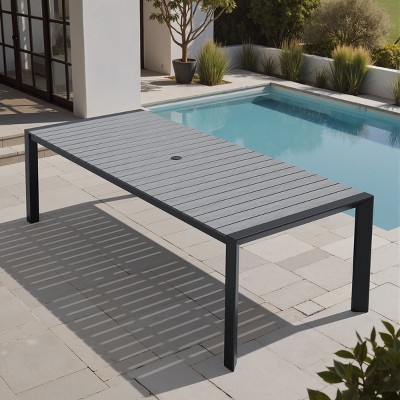 Kozyard 37x37 Outdoor Patio Table - Square Dining Table With Umbrella Hole