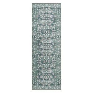 Coolmee Area Rugs for Living Room Vintage Floral Low Pile Non Skid Washable Ultra-Thin Low Pile Carpets Bedroom Office - 1 of 4