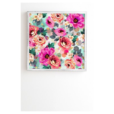 Marta Barragan Camarasa Abstract Geometrical Flowers Framed Wall Art 20" x 20" - Deny Designs