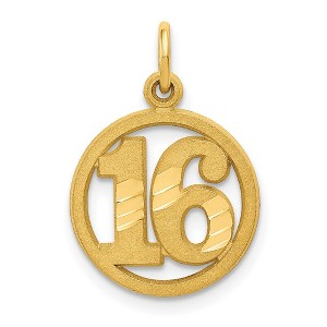 Black Bow Jewelry 14k Yellow Gold 16 Inside Circle Charm or Pendant, 14mm - 1 of 4