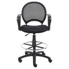 Mesh Drafting Stool with Loop Arms Black - Boss Office Products - image 4 of 4