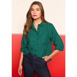 Roaman's Classic Plaid Button-Front Shirt - 1 of 4