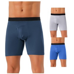 INSPIRE CHIC Men's 3 Pack Lightweight Soft Stretch Open-fly Basic Boxer Briefs - 1 of 4