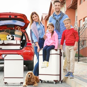 KWPZQEB Luggage Sets of 3, Lightweight Travel Luggage with Expandable, Spinner Wheels & TSA Lock,  Carry-On & Large Checked Luggage, 20"/24"/28" - 1 of 4