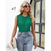 Sleeveless Tops for Women Pleated Tunic Tops Chiifon Blouse with Frill Mock Neck Flowy Dressy Casual Tank Tops （One size fits all） - 3 of 4