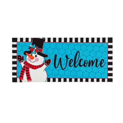 Evergreen Patterned Snowman Sassafras Indoor Outdoor Switch Doormat 1'10"x10" Multicolored
